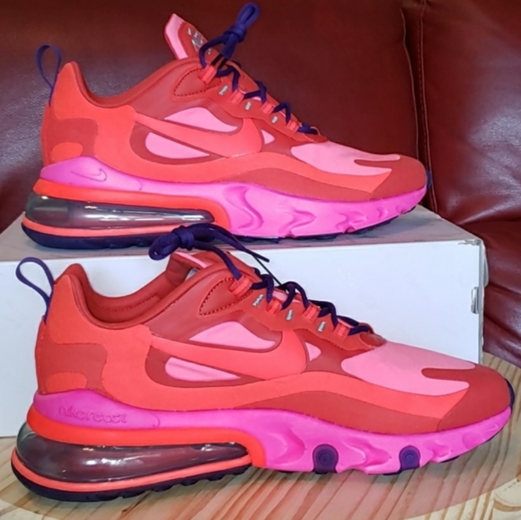 Brand New Mens Nike Air Max 270 React Mystic Red B